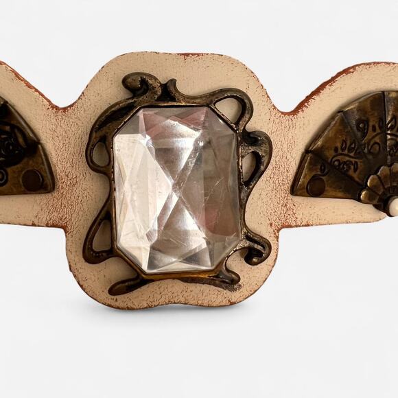 Rare Vintage Diesel Statement Leather Belt with Jewel & Fan Detail –Unique Piece - Picture 6 of 6